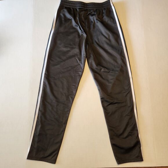 Adidas Joggers Black W/White Strips On Side Of Legs Youth L/G {14} - Picture 2 of 4